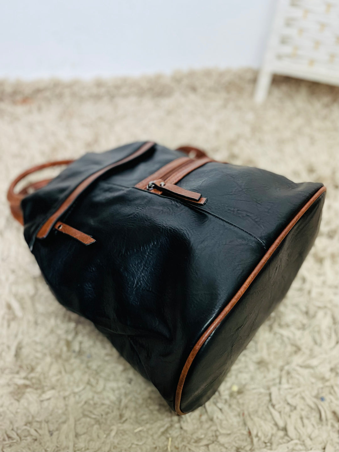 "BERNY" Rucksack-Black & Tan