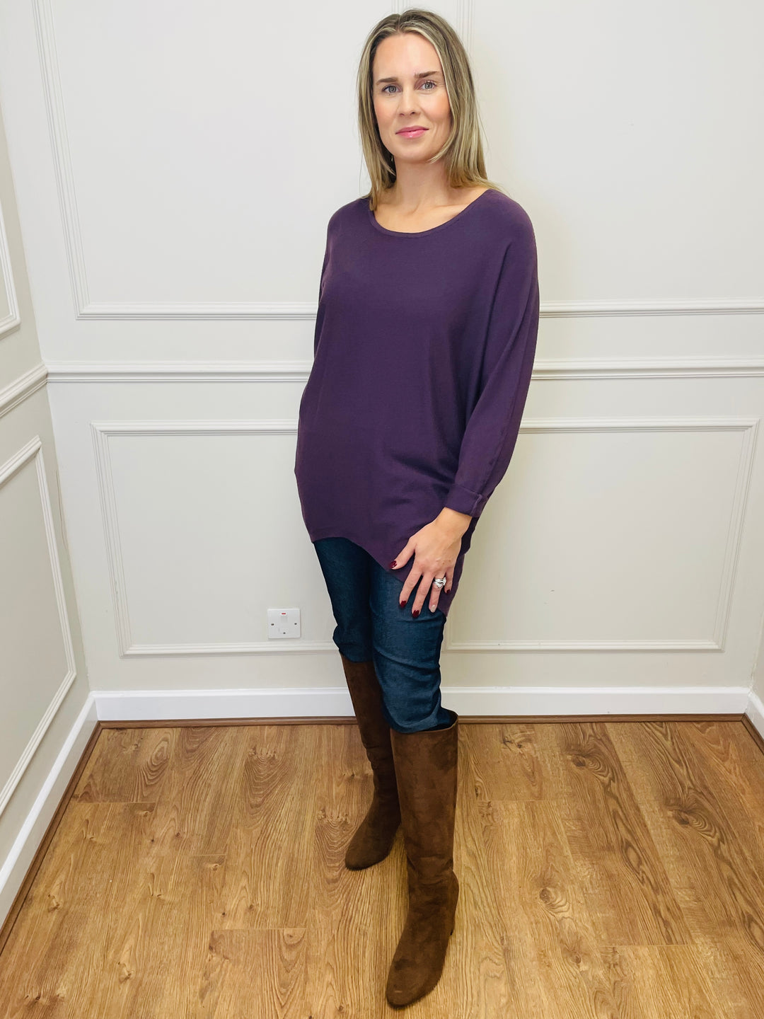 "MALLORY" Basic Soft Jumper-Purple