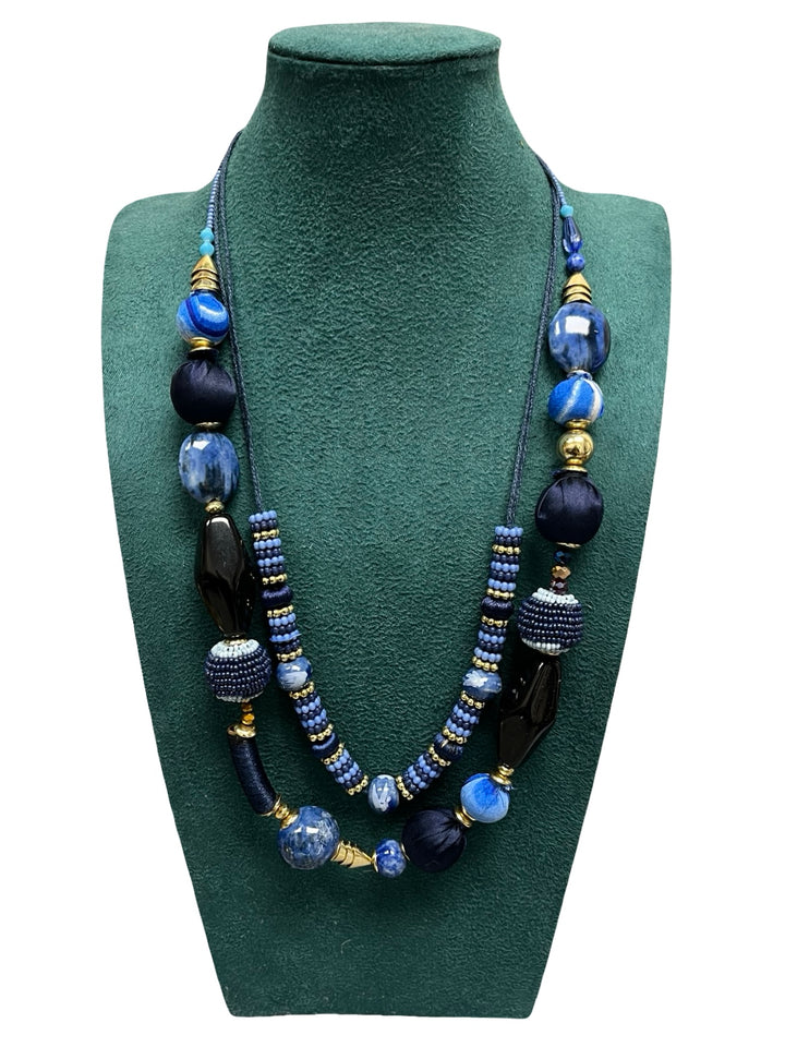 Navy & Gold Statement Necklace