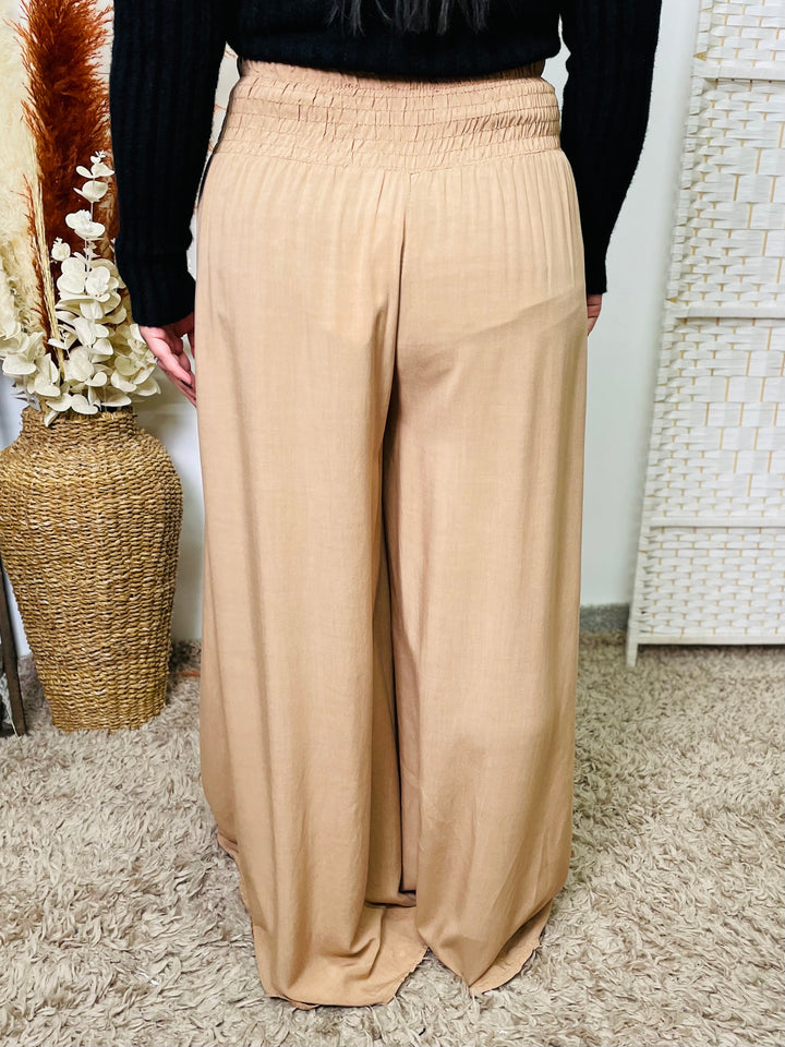 "KIARA" Palazzo Trousers-Camel