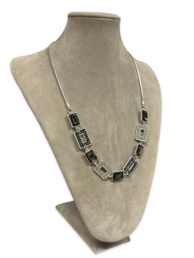 Silver & Grey Short Statement Necklace