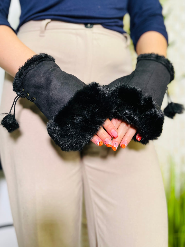 Black Fingerless Gloves