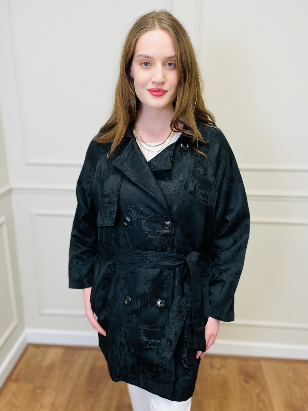 “PATRICIA" PREMIUM COLLECTION Trench Coat-Black
