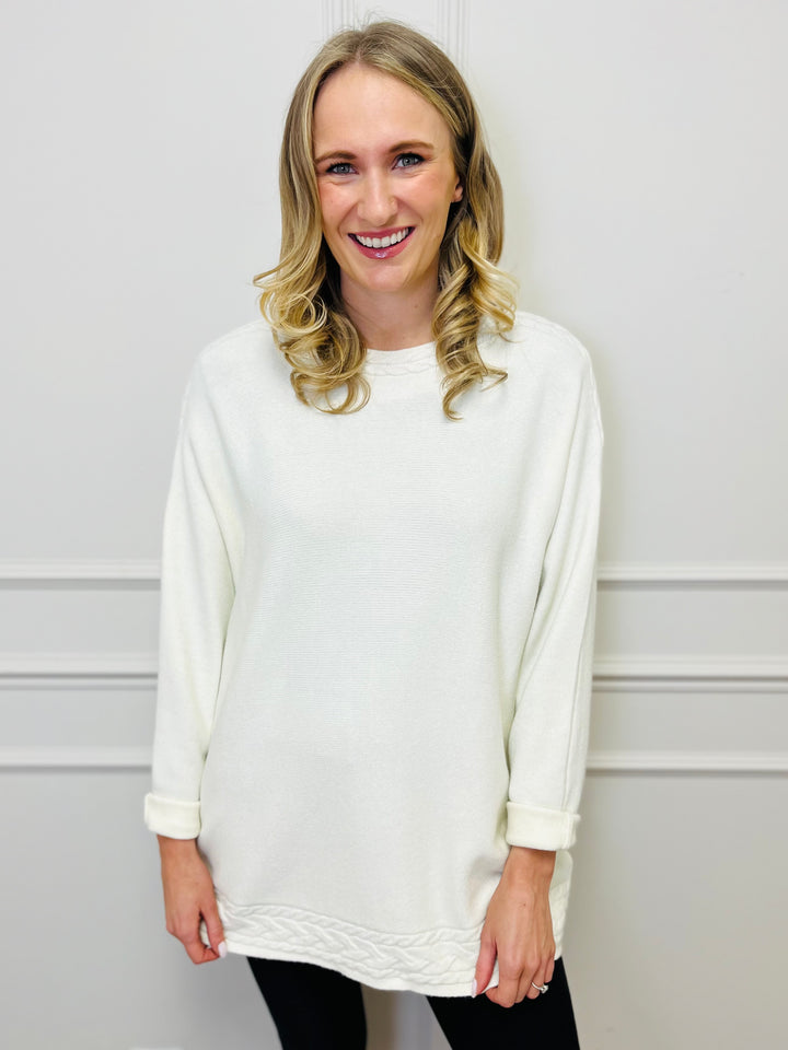 "CASEY" Cable Knit Jumper-Cream