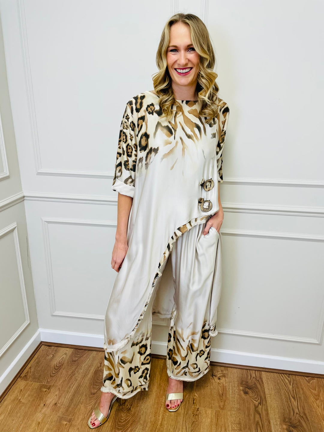 Leopard Print Co-Ord Set-Cream