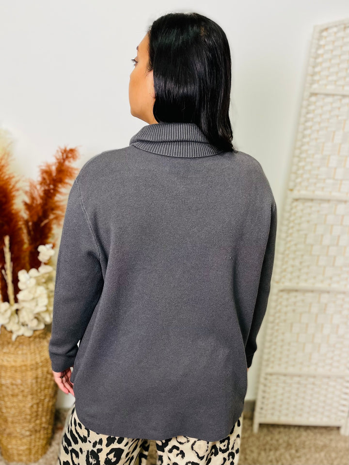 "MAXINE" Overlap Jumper-Grey