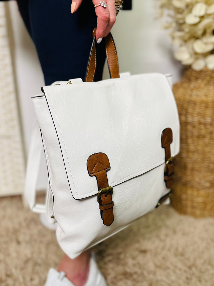 Satchel Backpack-White