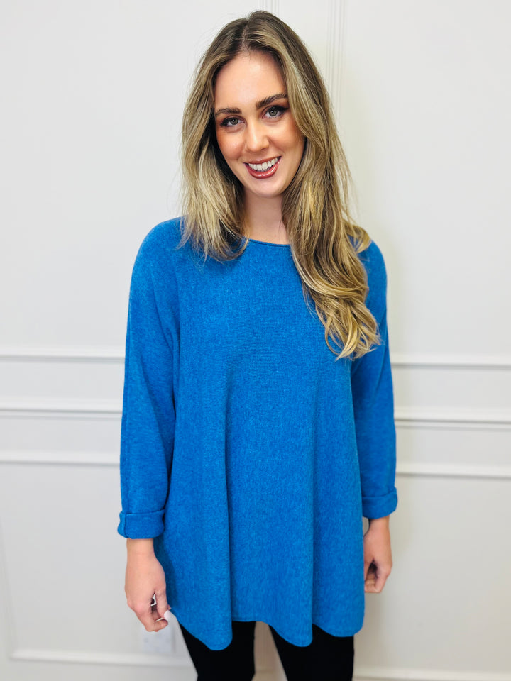 "GEORGIA" Basic Soft Jumper-Denim