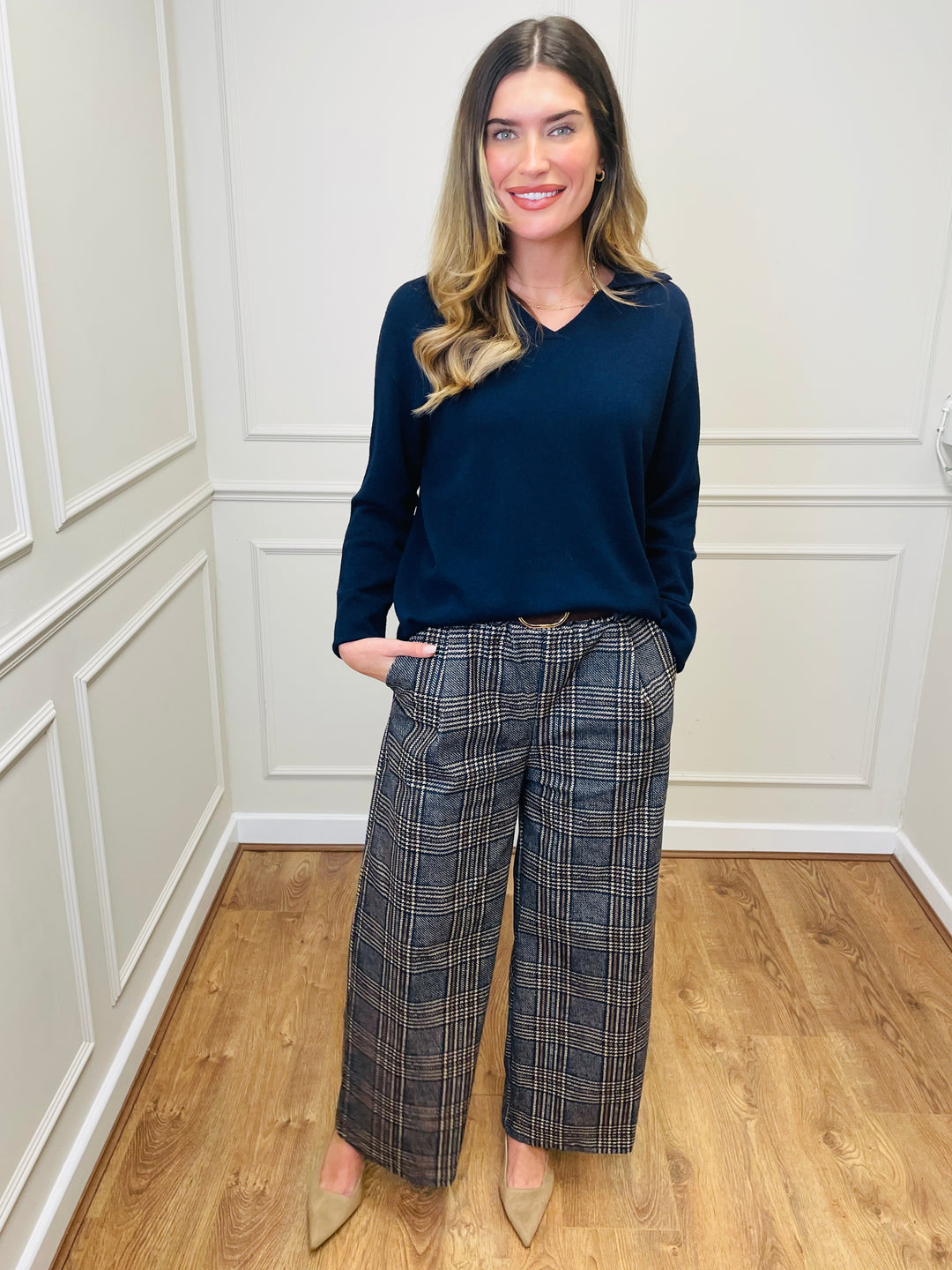 "NIKO" LUXURY Fine Knit Jumper-Navy