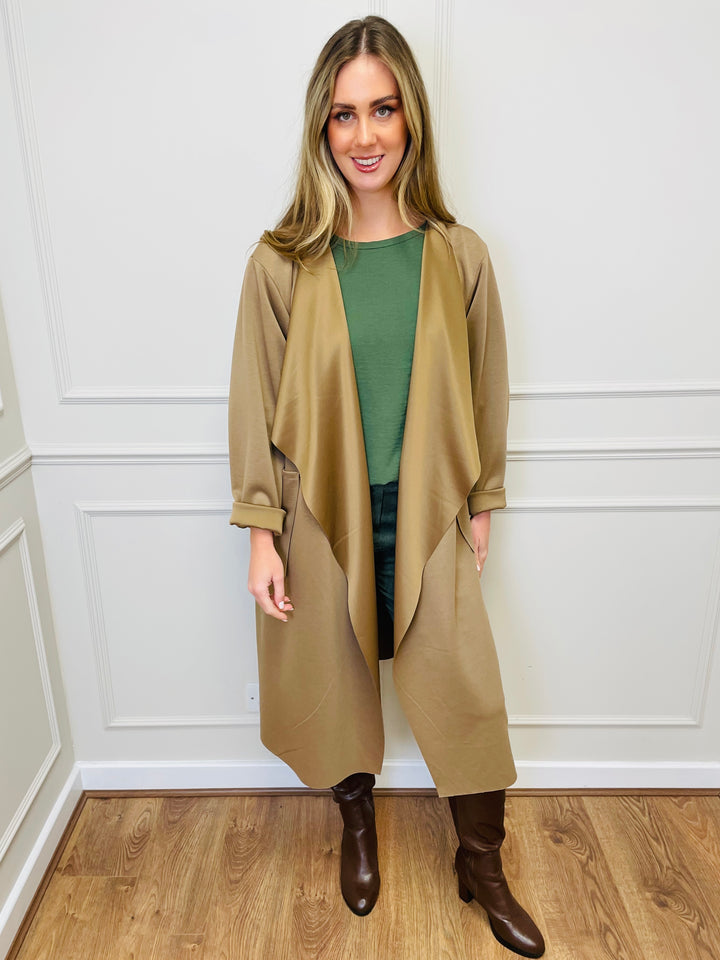 "ELAINE” Waterfall Jacket-Tan