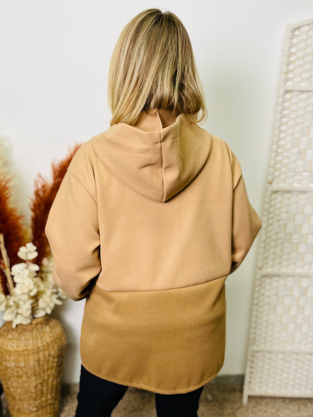 "OLIVIA" Hooded Coat-Camel