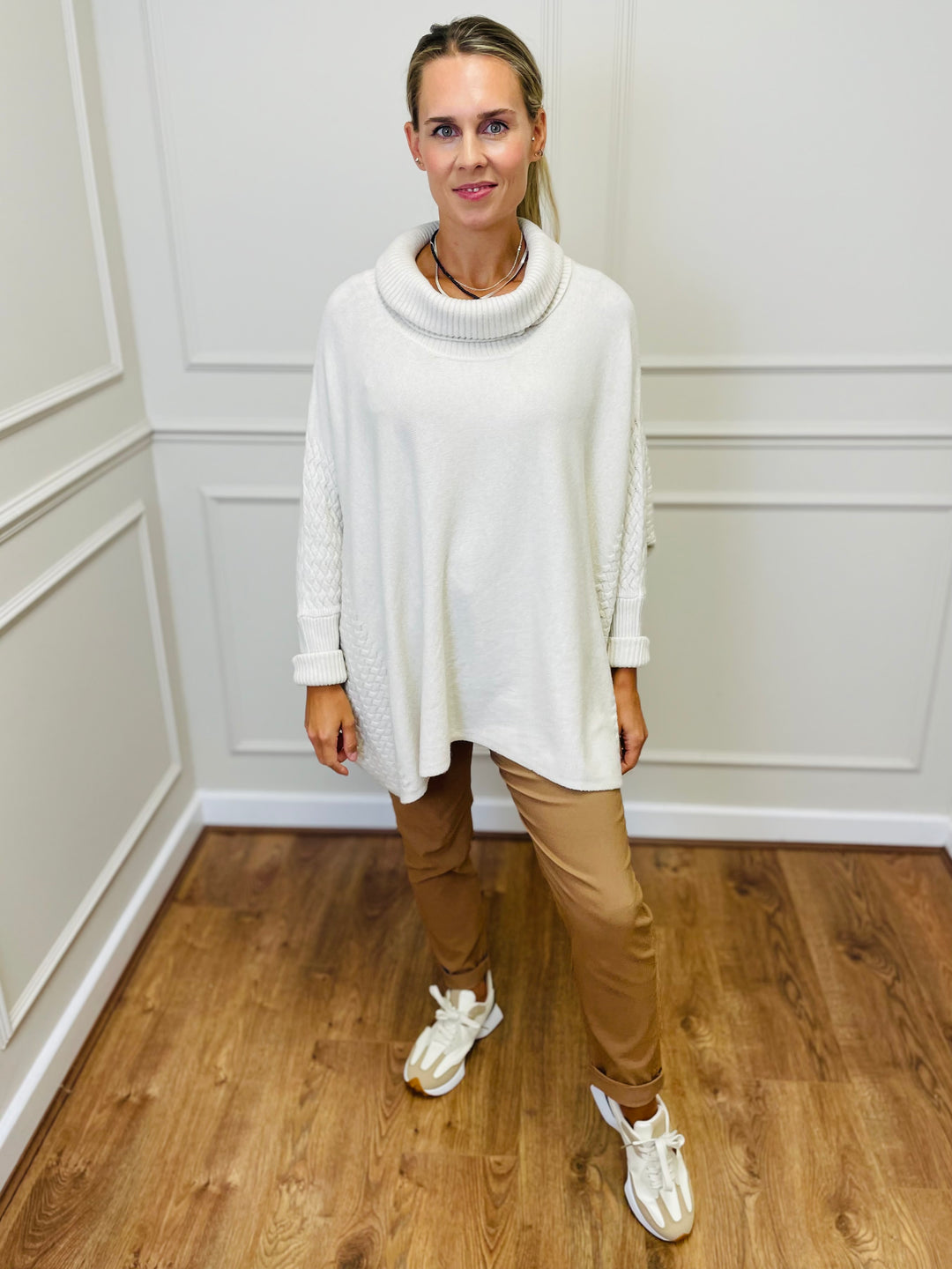 "SABRINA" Oversized Jumper-Cream