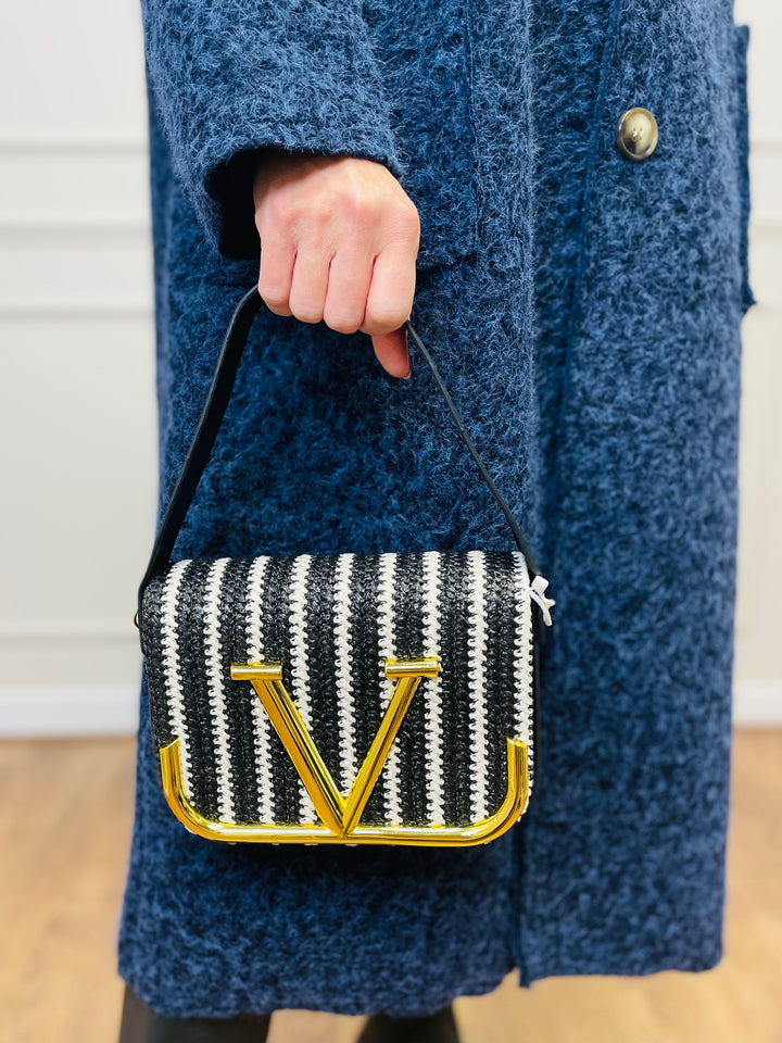 No.81 Striped Woven Bag-Black & White