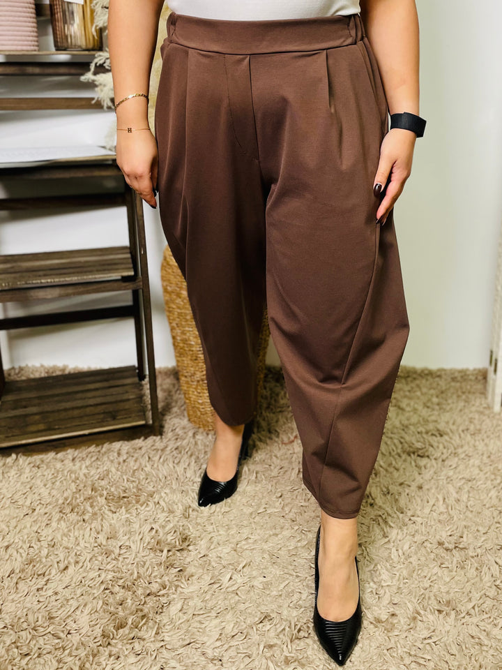 "LISA" Scuba Trousers-Brown