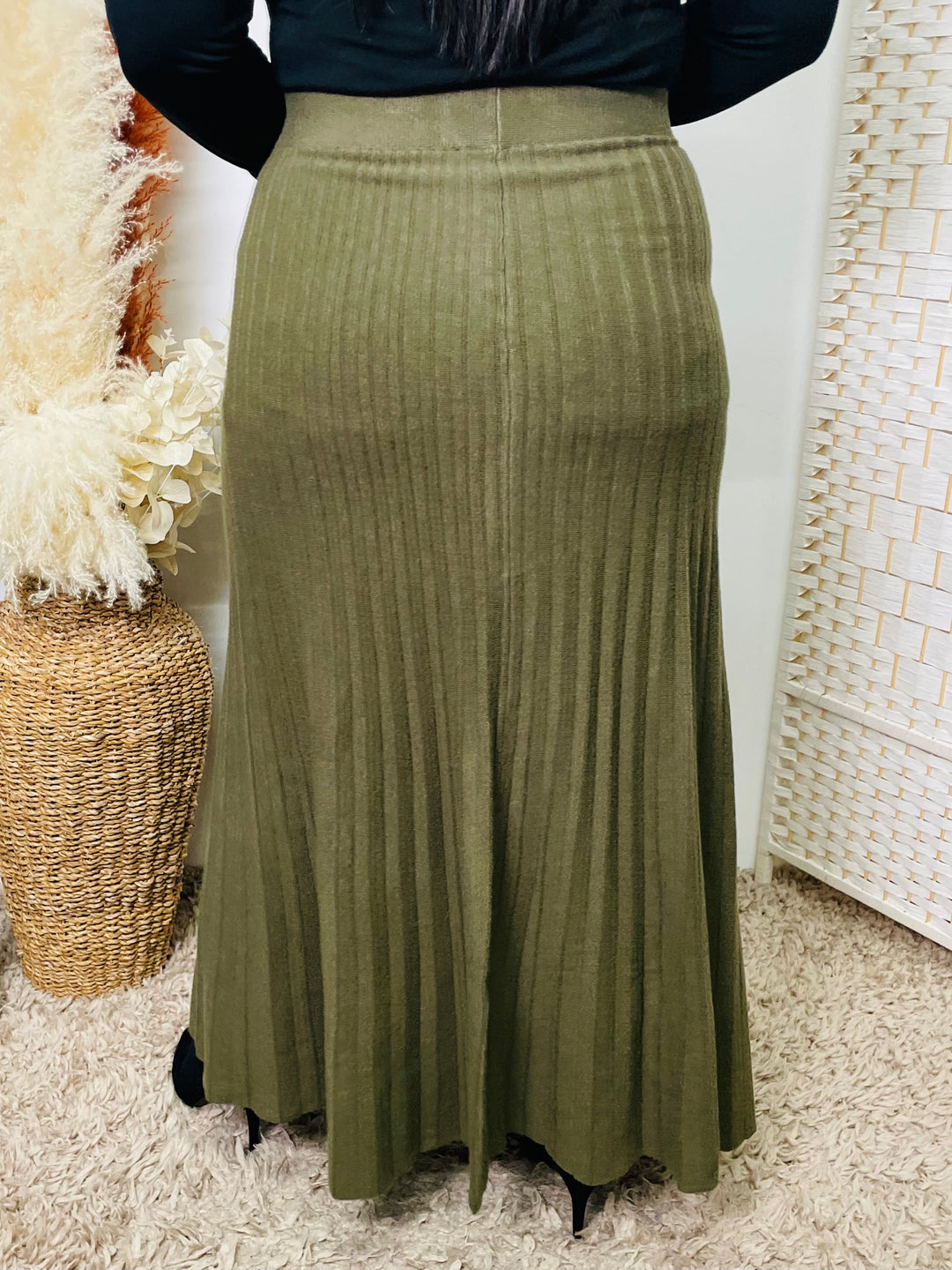 "ANNA" Maxi Skirt-Green