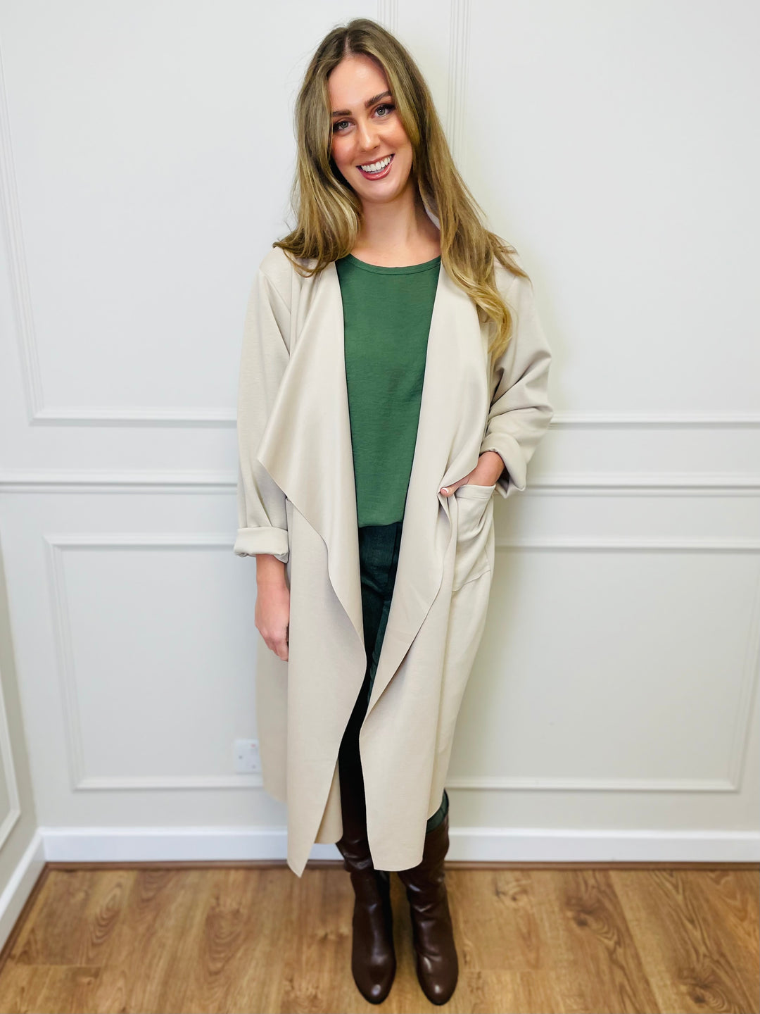 "ELAINE” Waterfall Jacket-Cream