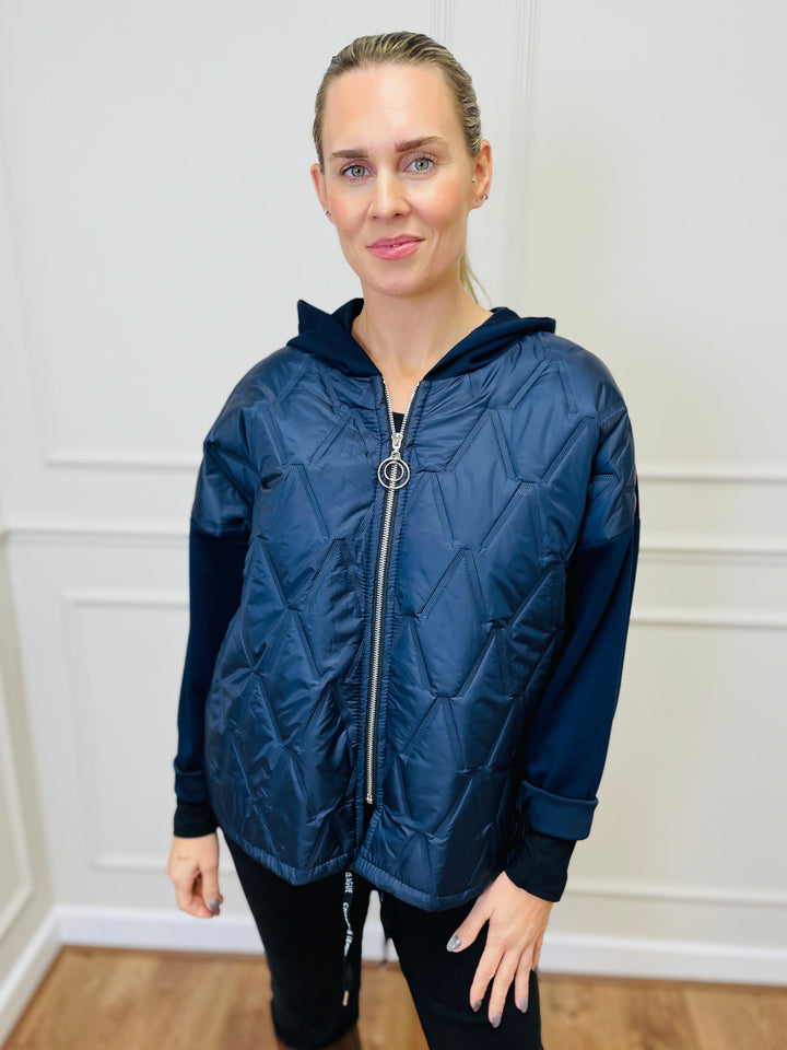 "BONNIE" Quilted Jacket-Navy