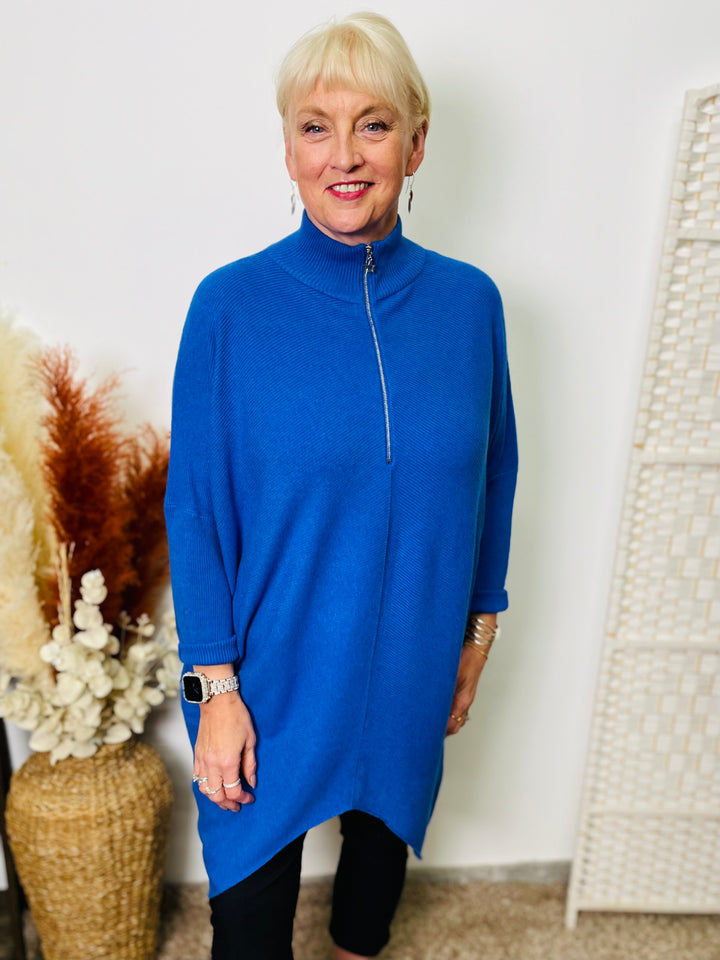 "ANNIKA" Half Zip Jumper-Royal Blue