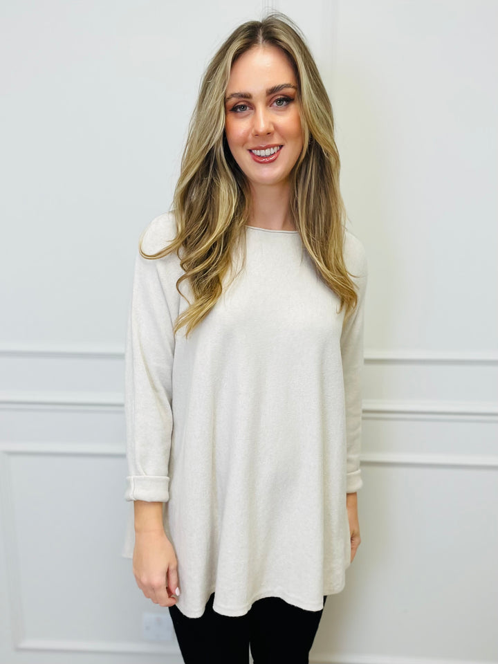 "GEORGIA" Basic Soft Jumper-Cream