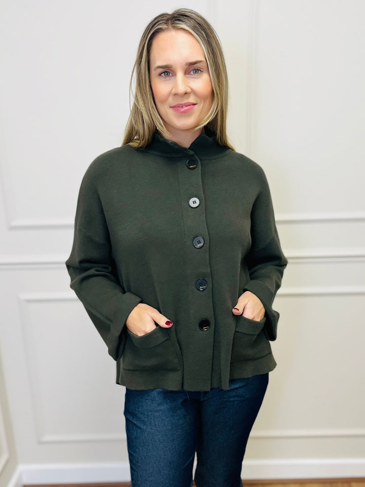 "BETTY" Soft Knit Jacket-Green