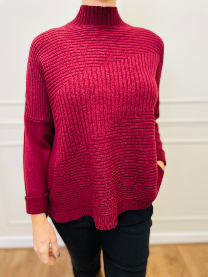 "LULU" Knitted Jumper-Burgundy