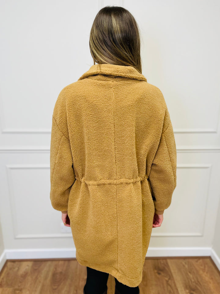 "TEDDY” Fleece Parka Jacket-Tan