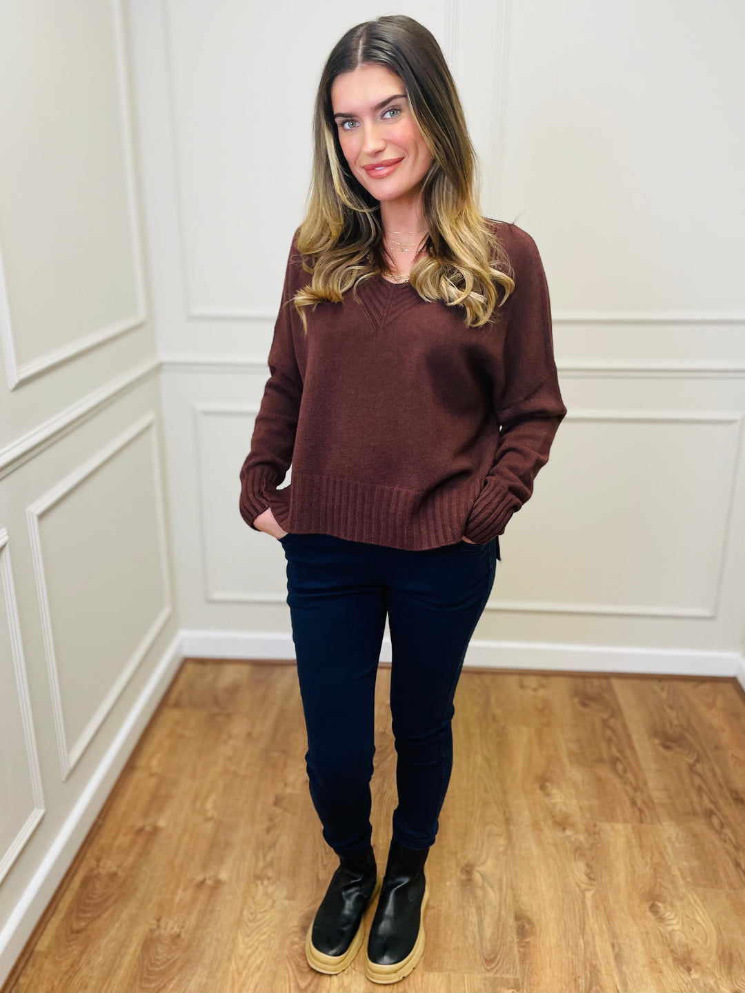 "KIKO" LUXURY Fine Knit Jumper-Brown