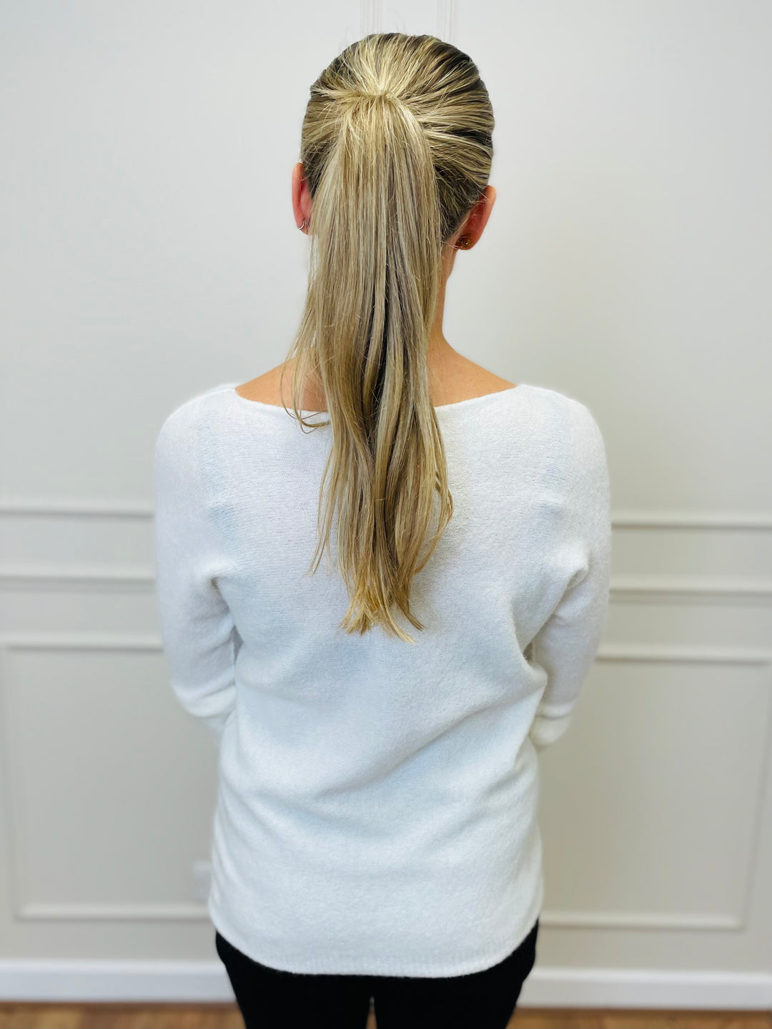 "SOPHIA" Fine Knit Jumper-White