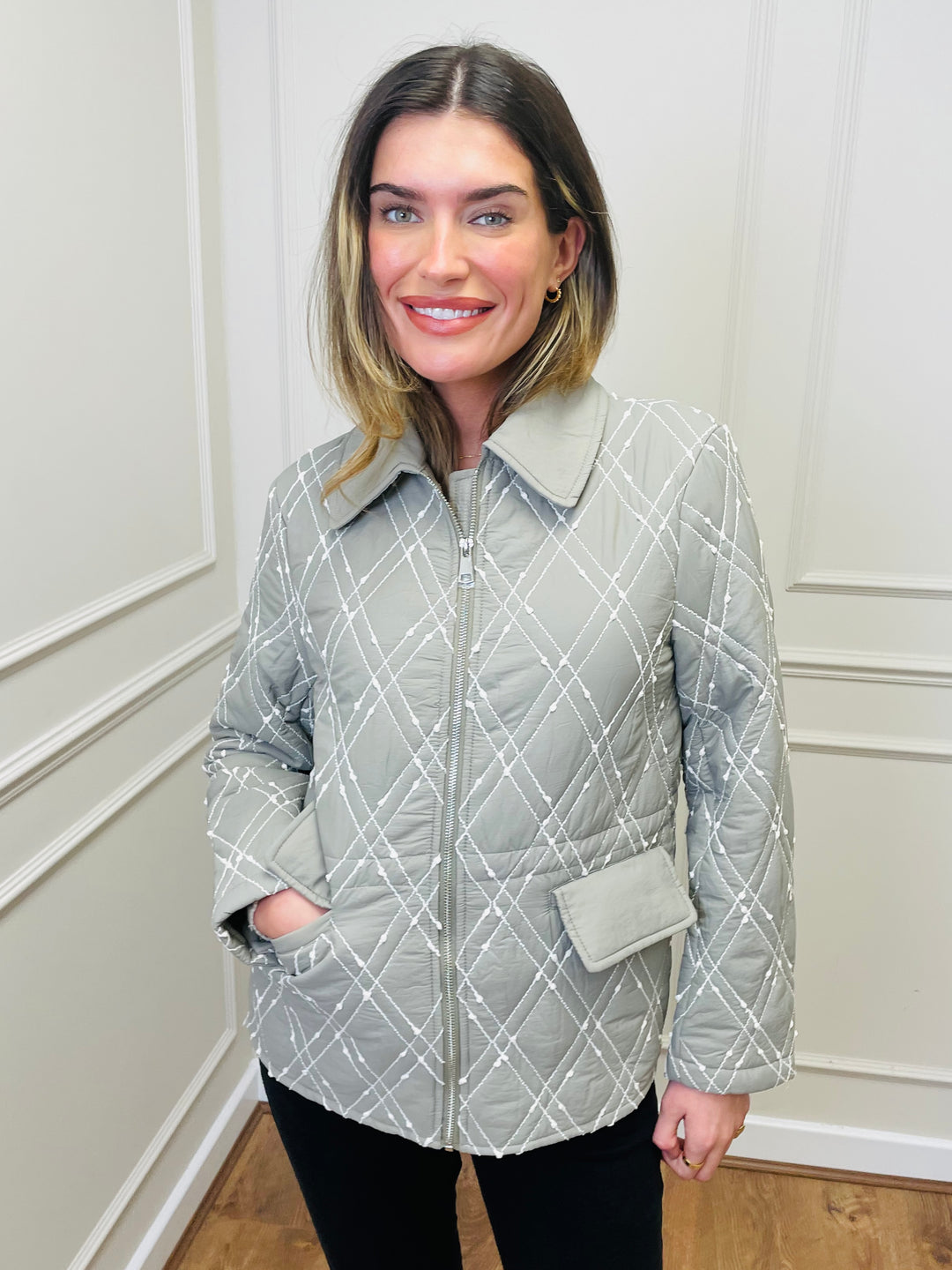 "SAMIRA" Quilted Jacket-Grey