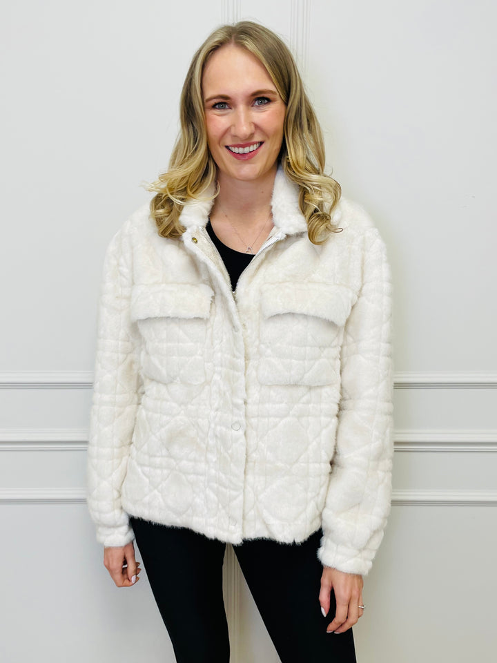 "TILLY" Faux Fur Coat-Cream