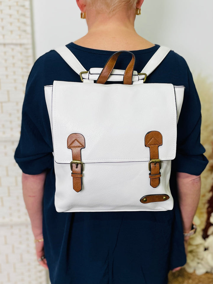 Satchel Backpack-White