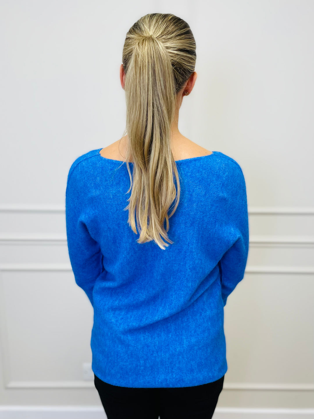 "SOPHIA" Fine Knit Jumper-Blue
