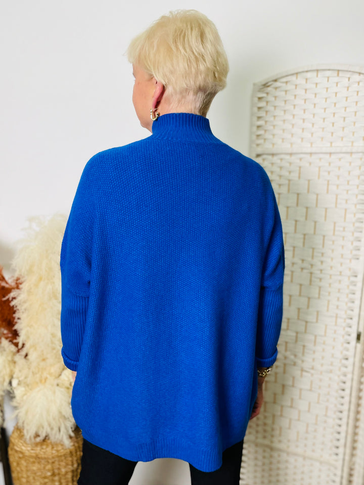 "GABRIELLA" Turtle Neck Jumper-Blue