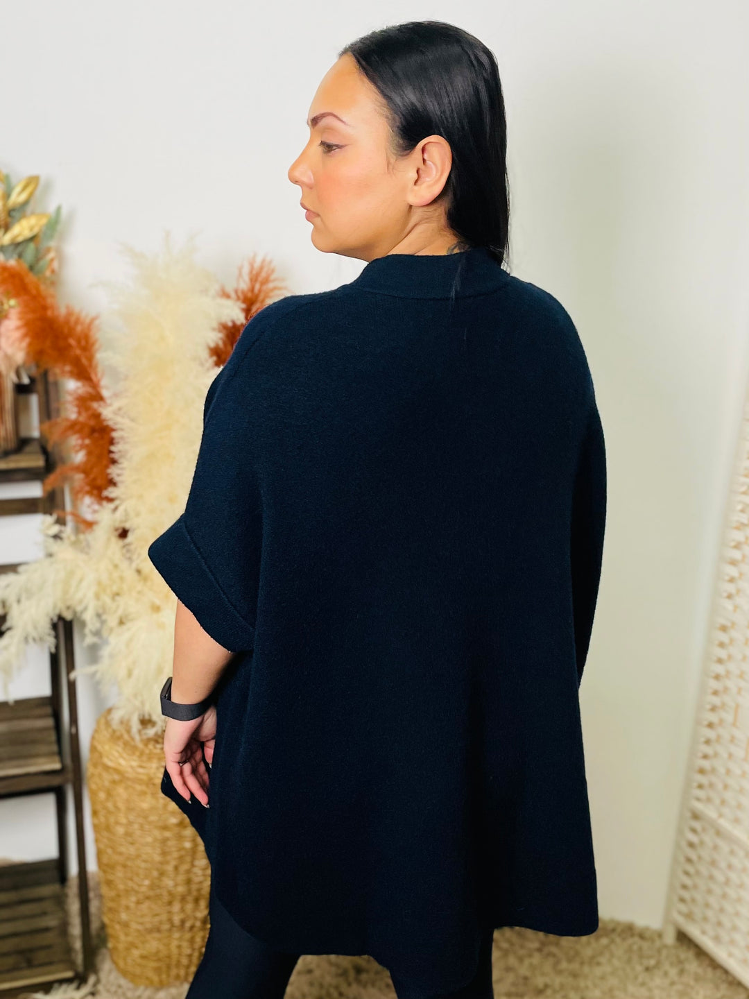 "MAGNOLIA" Cape Cardigan-Navy