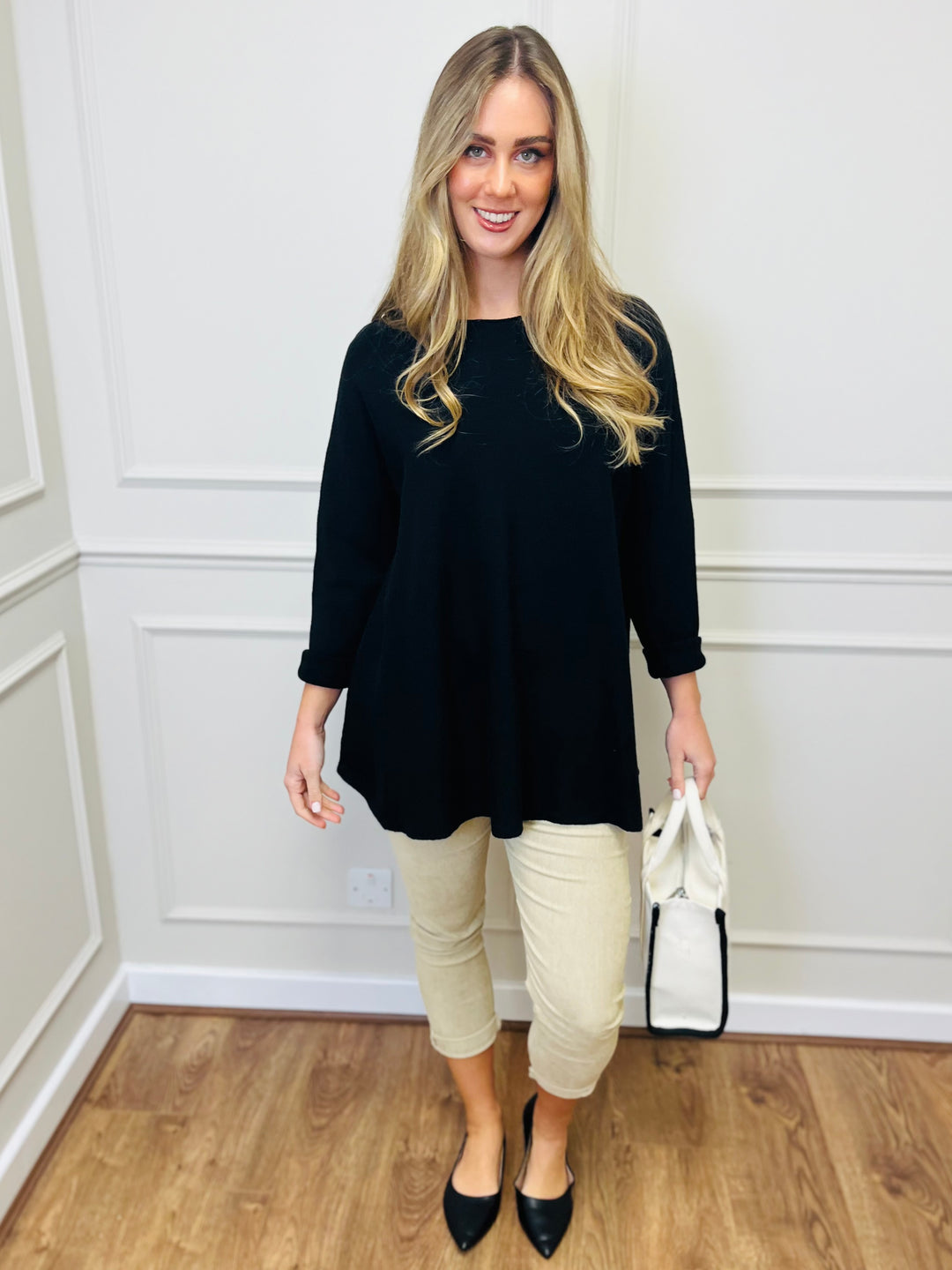 "GEORGIA" Basic Soft Jumper-Black