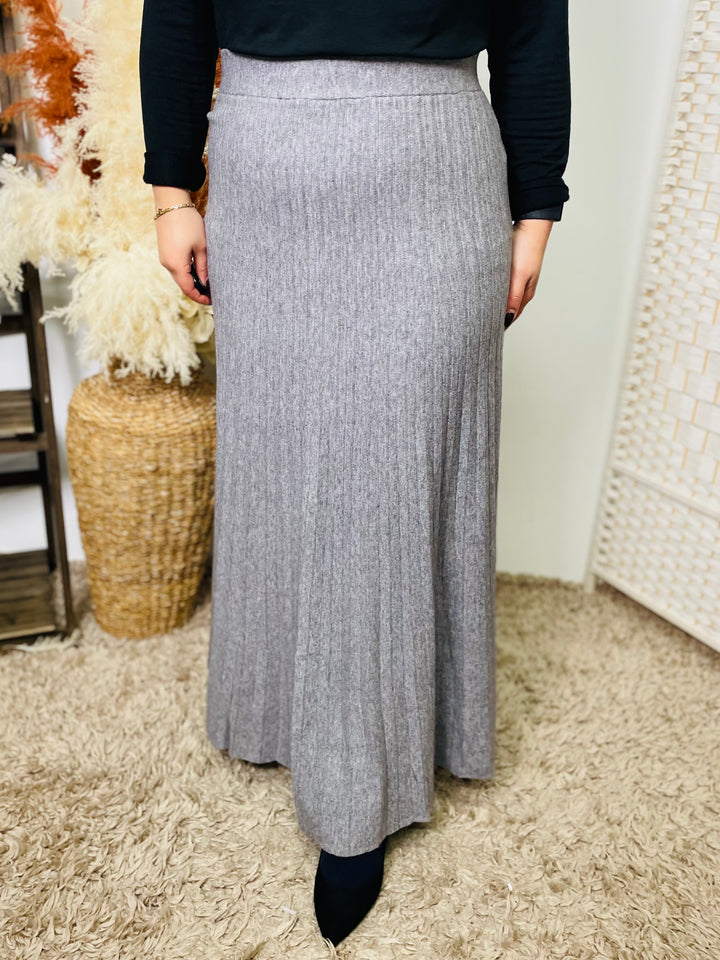 "ANNA" Maxi Skirt-Grey