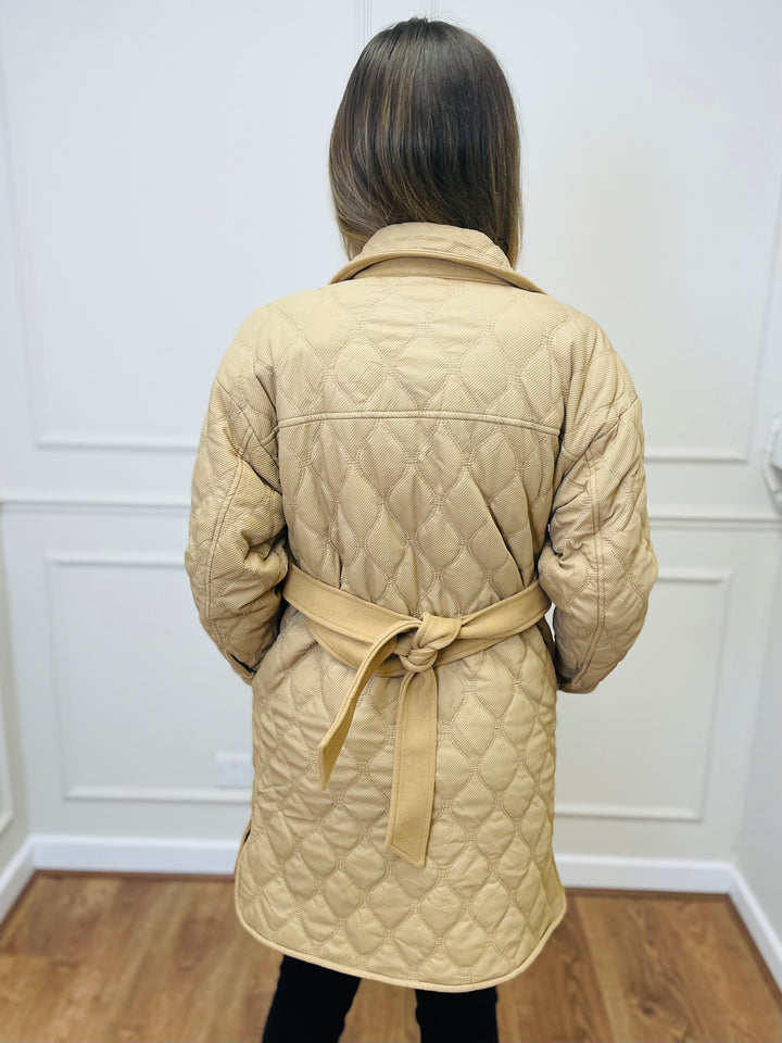 "SAMIRA" Quilted Coat-Camel