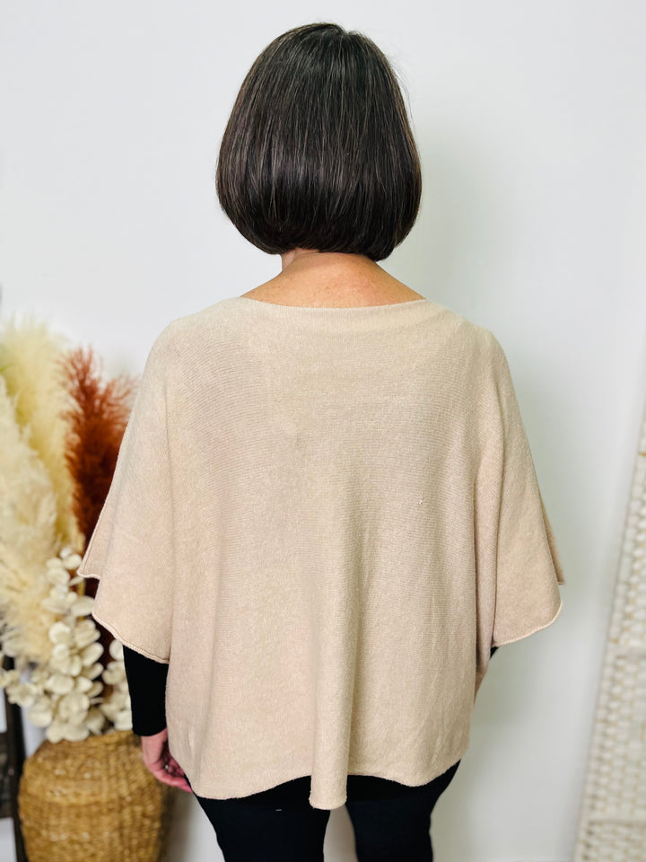 "VIVIAN" Short Sleeve Jumper-Stone