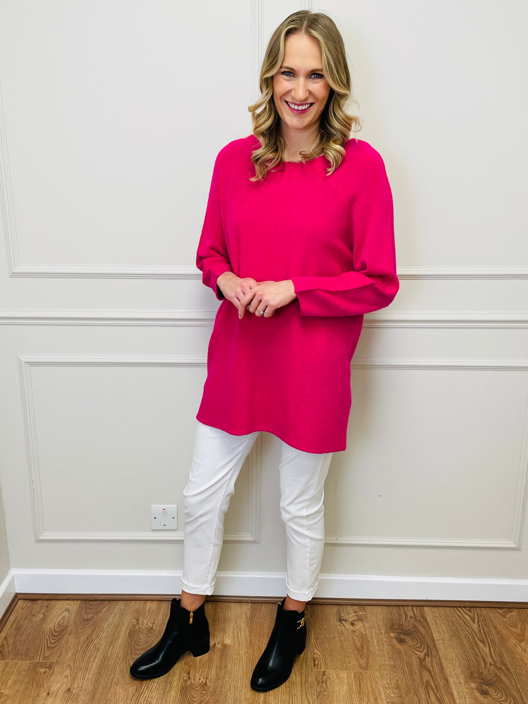 "GINNY" Basic Soft Jumper-Pink