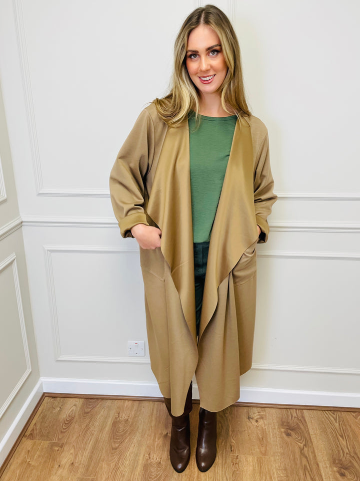 "ELAINE” Waterfall Jacket-Tan