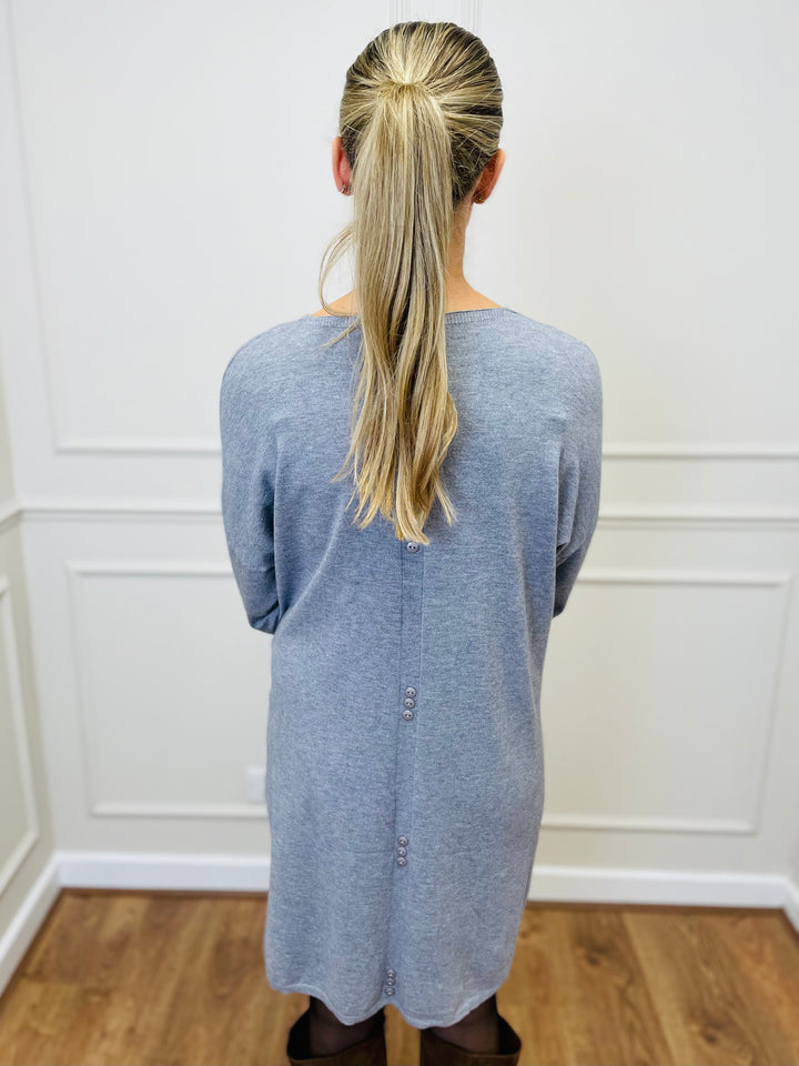 "MILLIE" Fine Knit Tunic-Grey