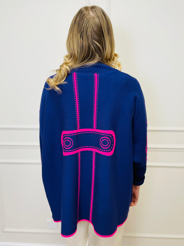 "JOY" Reversible Jumper-Pink & Purple