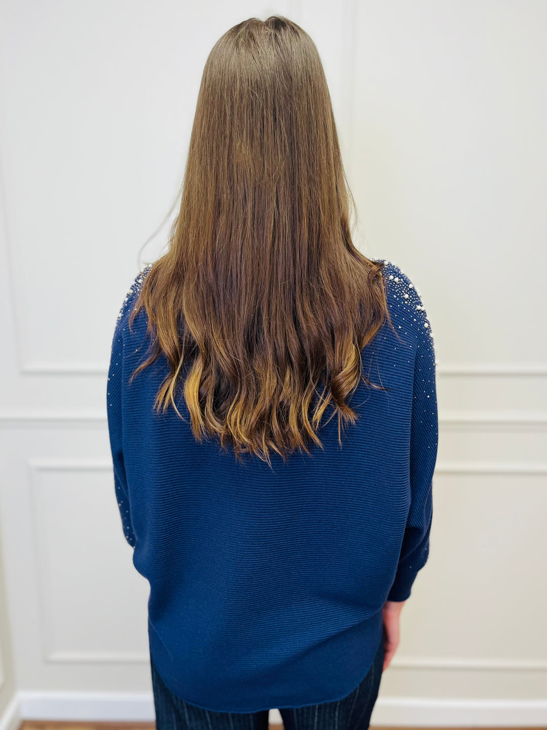 "MAYA" Pearl Jumper-Navy