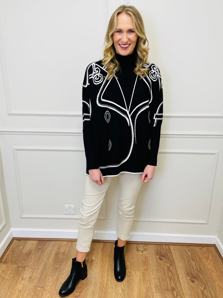 "JOY" Reversible Jumper-Black & White