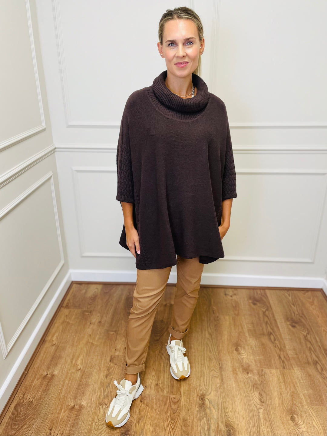 "SABRINA" Oversized Jumper-Brown