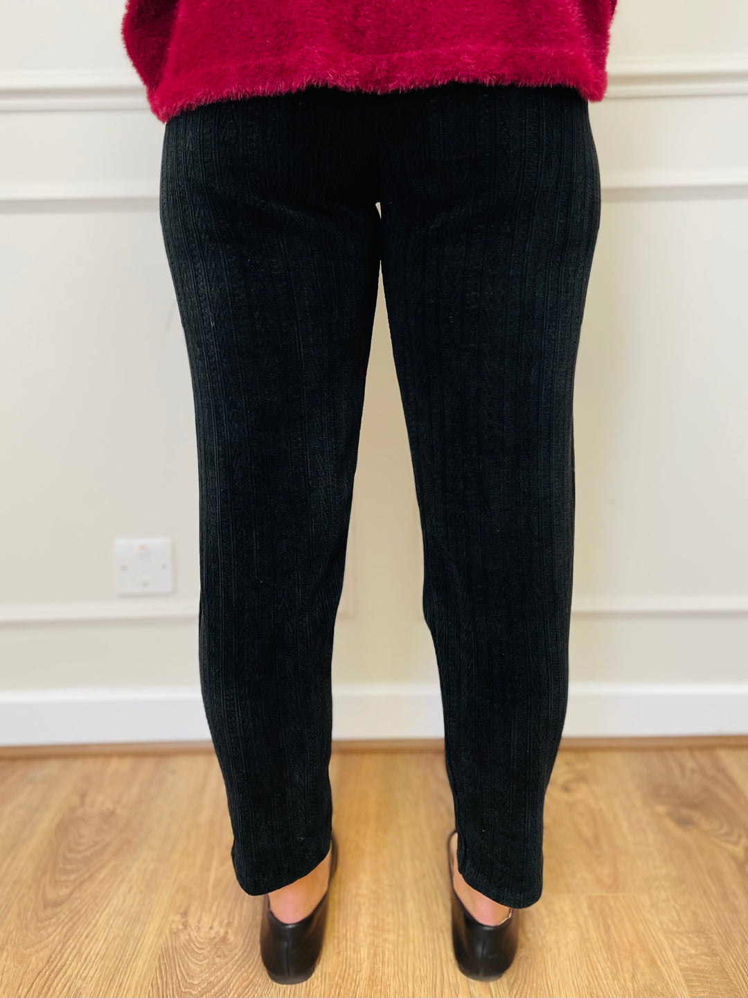 "ABIGAIL" Corduroy Trousers-Black