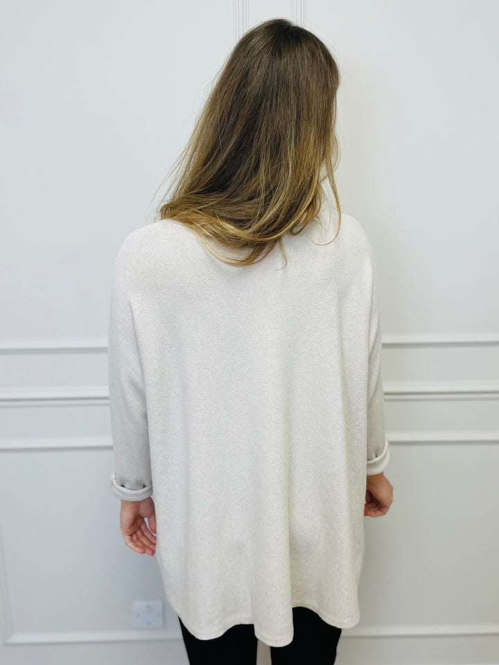 "GEORGIA" Basic Soft Jumper-Cream