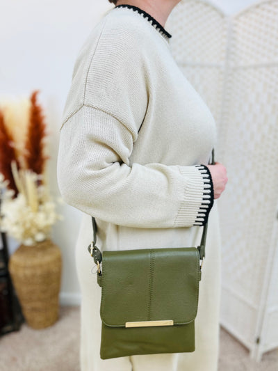 Small Crossbody Handbag-Olive Green