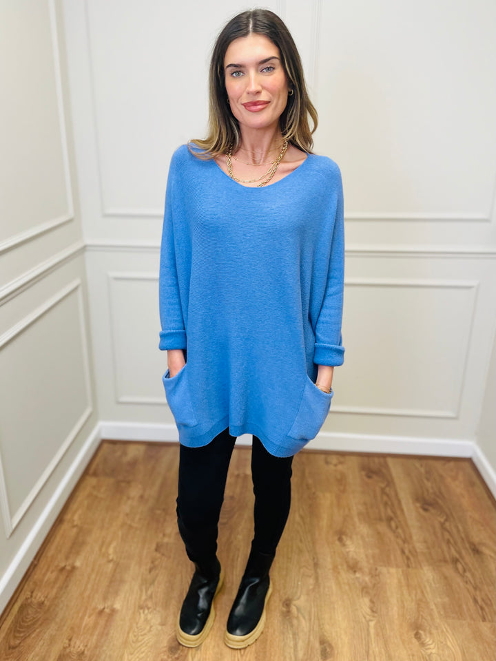 "STELLA" LUXURY Fine Knit Jumper-Blue