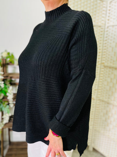 "LULU" Knitted Jumper-Black